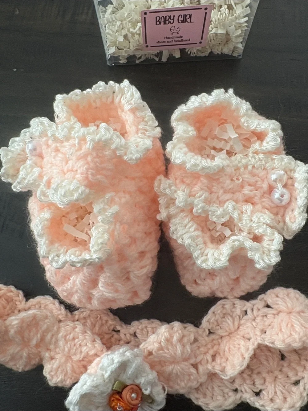 Handmade Baby Girl Pink Crochet Booties